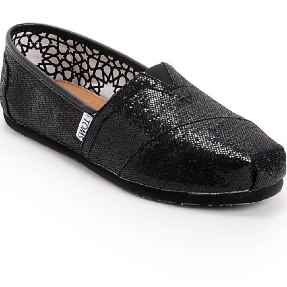 Black glitter Toms